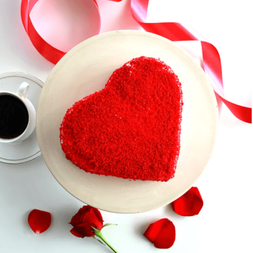 red roses with cake