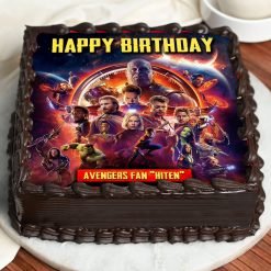 Square Avengers Photo Cake