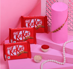 Designer Rudraksha Rakhi With Kitkat