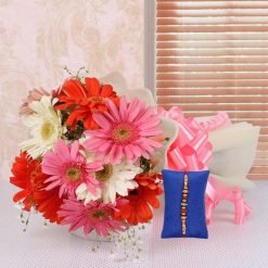 Gerberas Bouquet With Rakhi