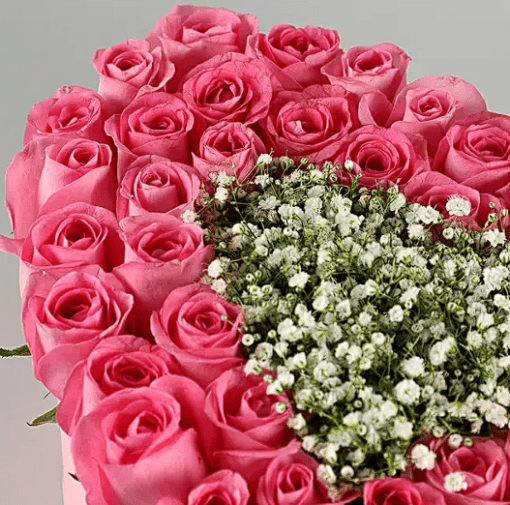 Karwa Chauth Pink Heart Roses Box 5
