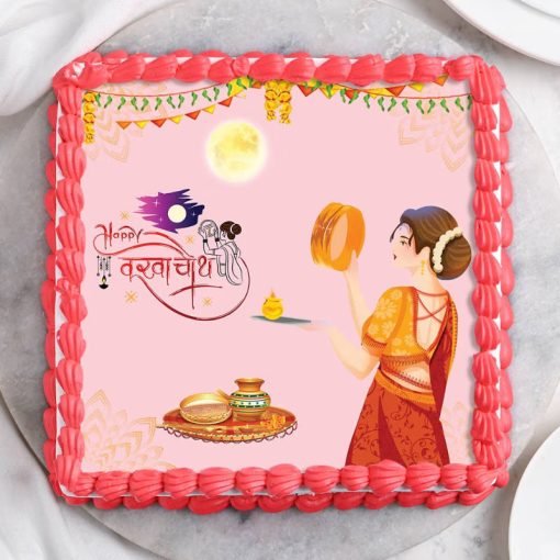 Square Karwa Chauth Cake2