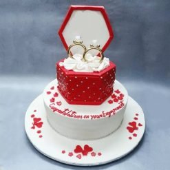 Beautiful Ring Ceremony Cake