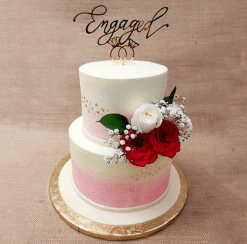 Beautiful Engagement Cake