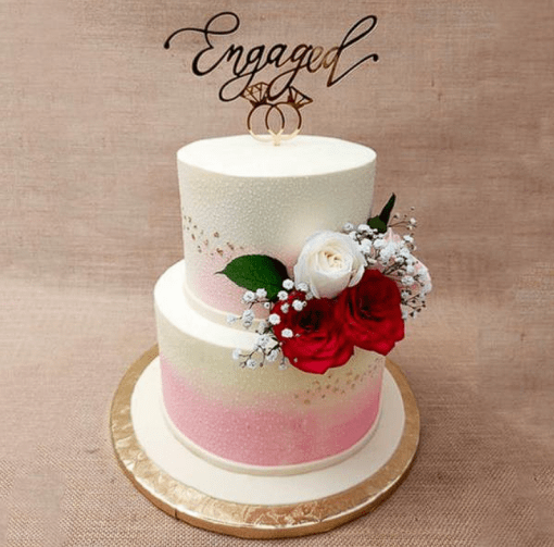 Beautiful Engagement Cake